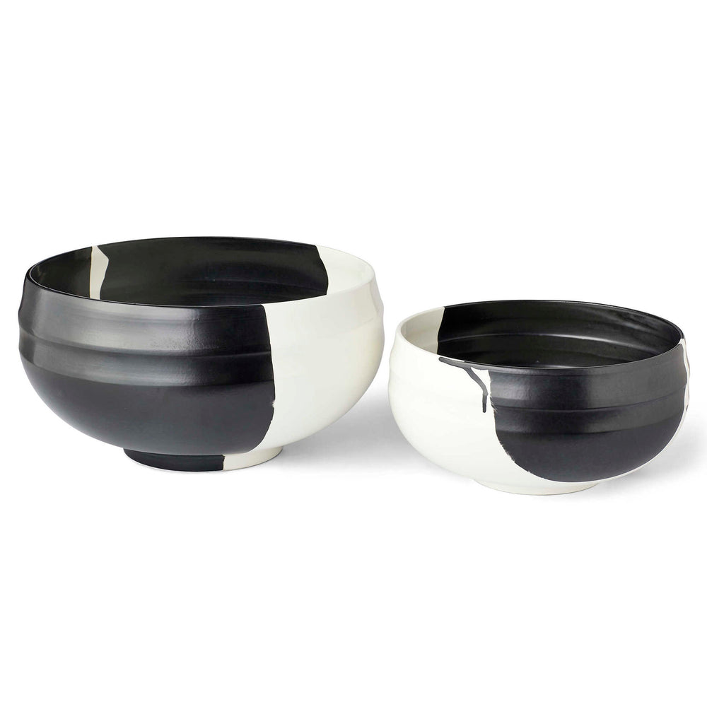 Split Personality - Large Bowl - Black / White