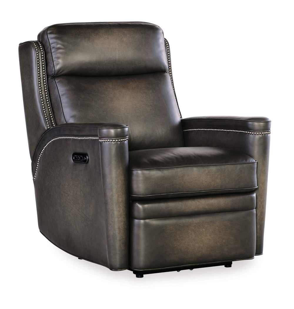 MS - Hamilton Power Recliner With Power Headrest - Dark Brown