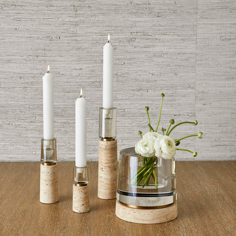 Optic - Candleholders (Set of 3) - Travertine