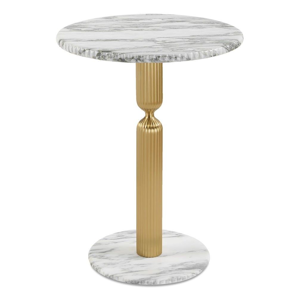 In a Pinch - Accent Table - Brass / White