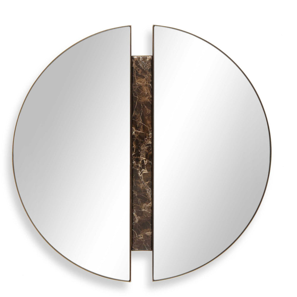 Hanover - Divided Round Mirror - Bronze / Brown