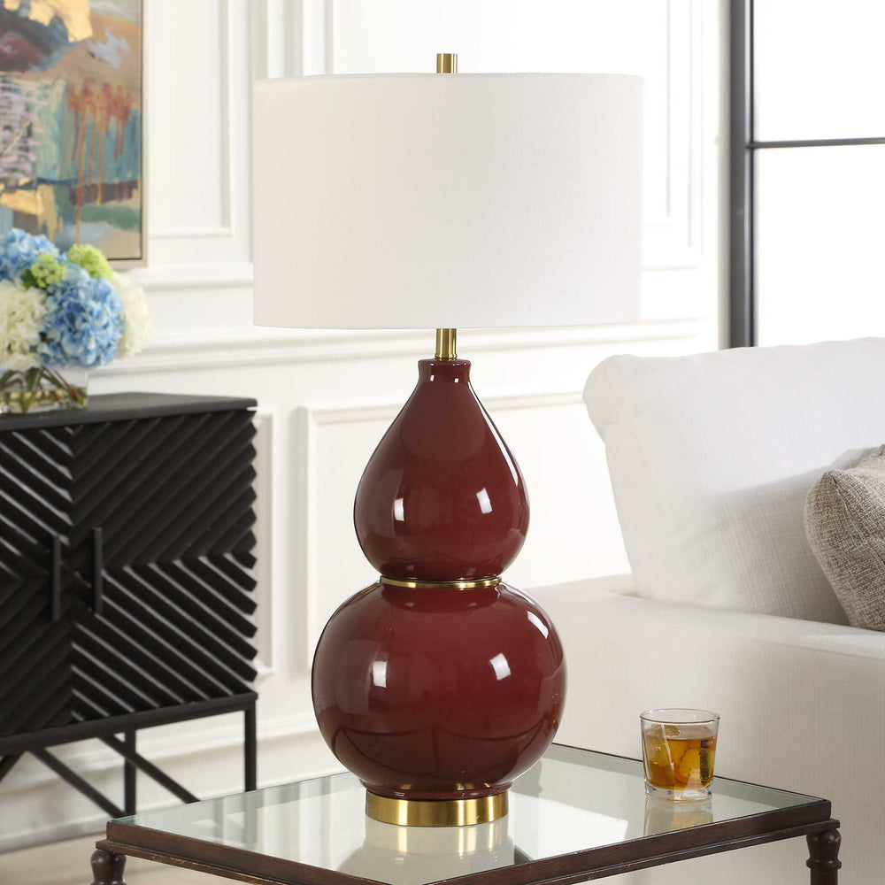 Gourd - Table Lamp - Burgundy
