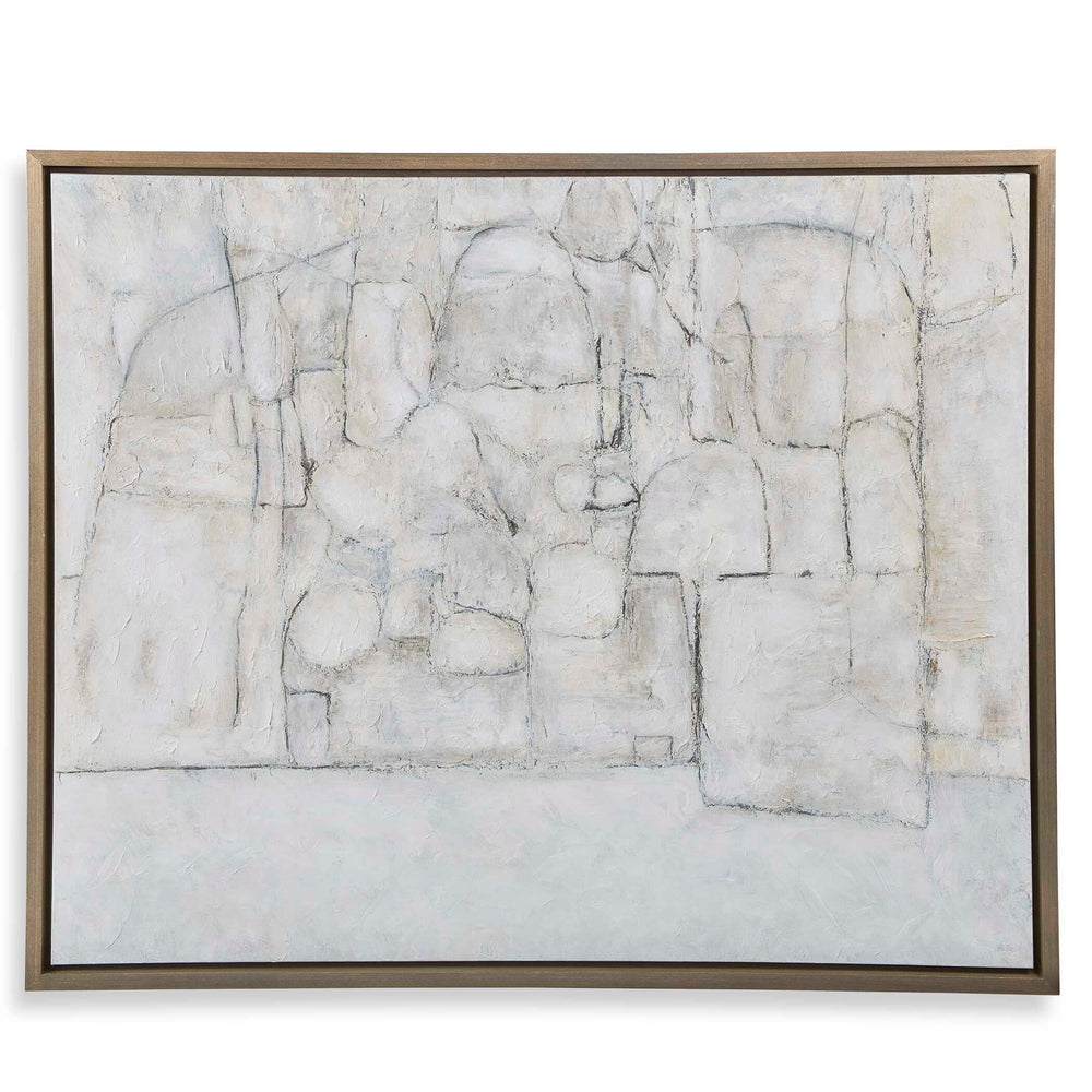 City Line - Framed Canvas - Gray / White / Woodtone