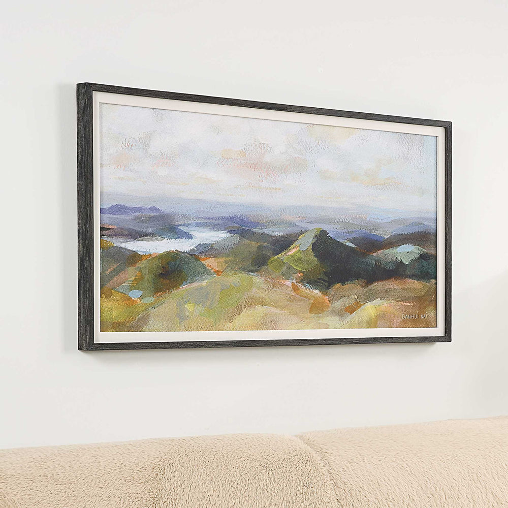 Above The Lakes - Framed Landscape Print - Gray