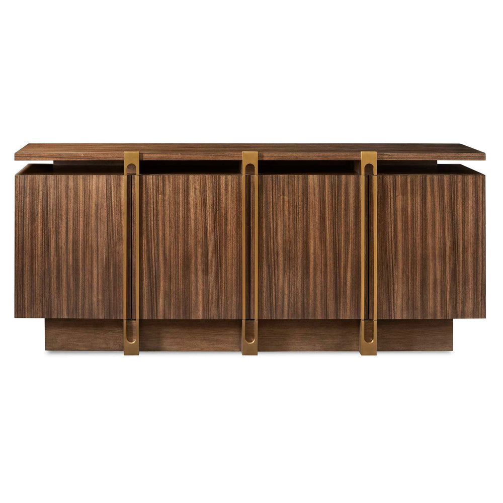 International - 4 Door Cabinet - Woodtone / Brass
