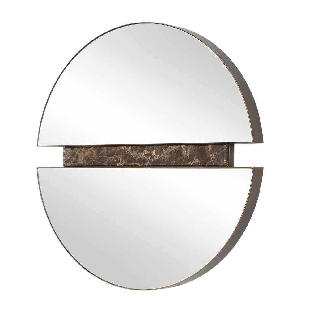 Hanover - Divided Round Mirror - Bronze / Brown