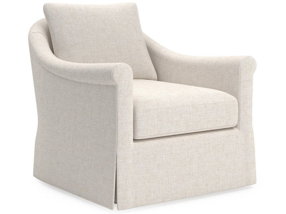 Rowan - Skirted Swivel Chair, Special Order - White