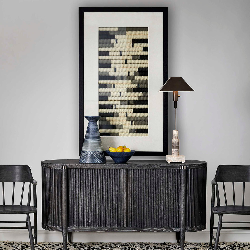 Flaxen Scroll - Shadow Box - Black / Blue / White