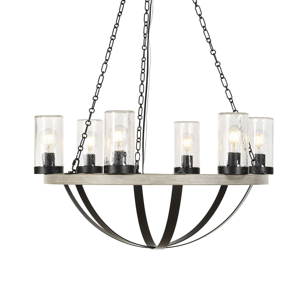 Edgecomb - 6 Light Indoor-Outdoor Chandelier - Black / Gray