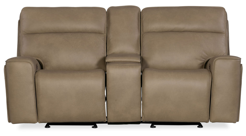 MS - Riverton Power Gliding Console Loveseat With Power Headrest And Lumbar