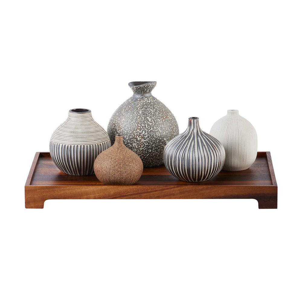 Nestling Vases, Plus Tray (Set of 5) - Coffee