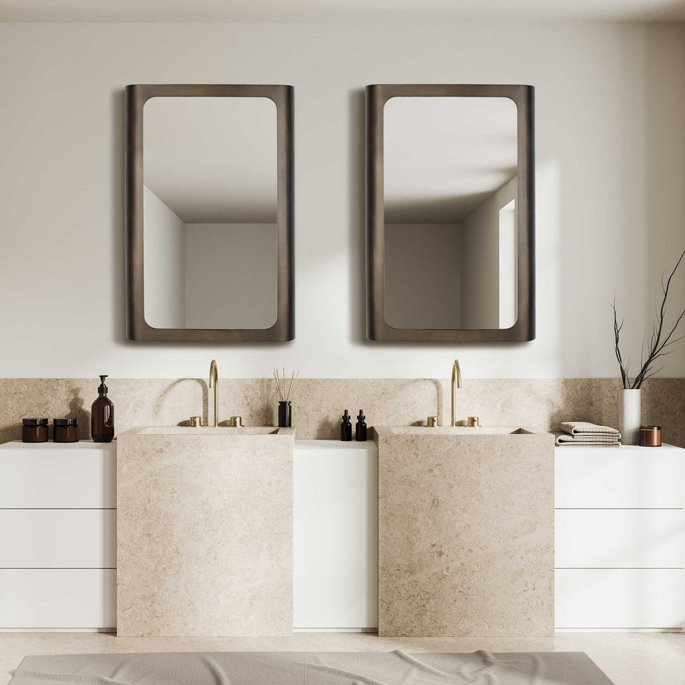 Fischer - Curved Edge Mirror - Gold Bronze