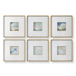 Cumulation - Framed Canvases (Set of 6) - White / Blue