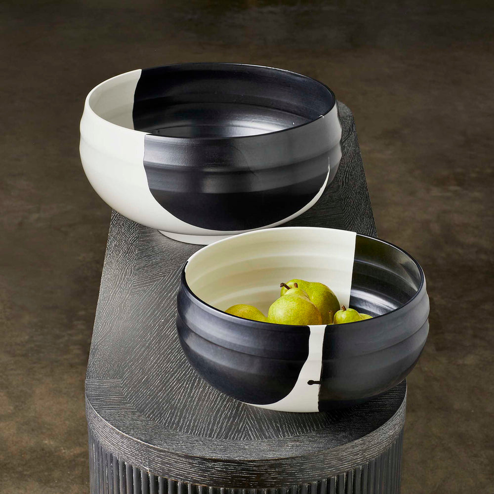 Split Personality - Large Bowl - Black / White