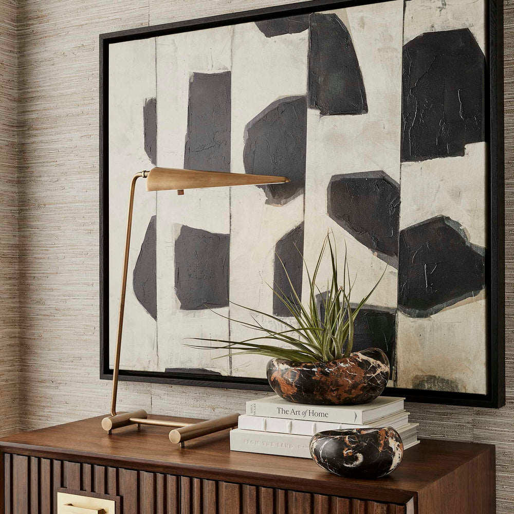 On The Line - Framed Canvases (Set of 2) - Black / Beige