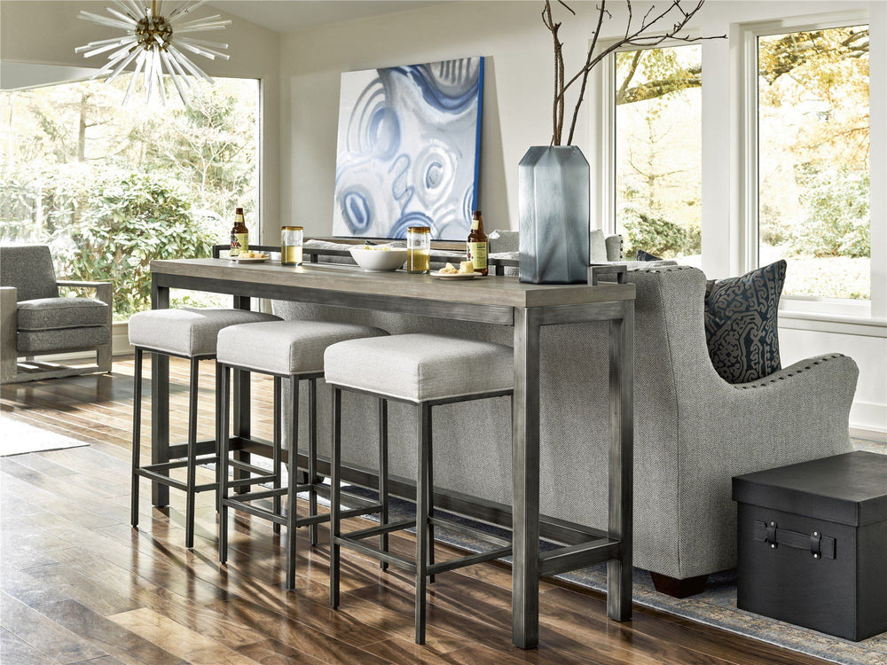 Curated - Mitchell Console Table With 3 Stools - Dark Brown
