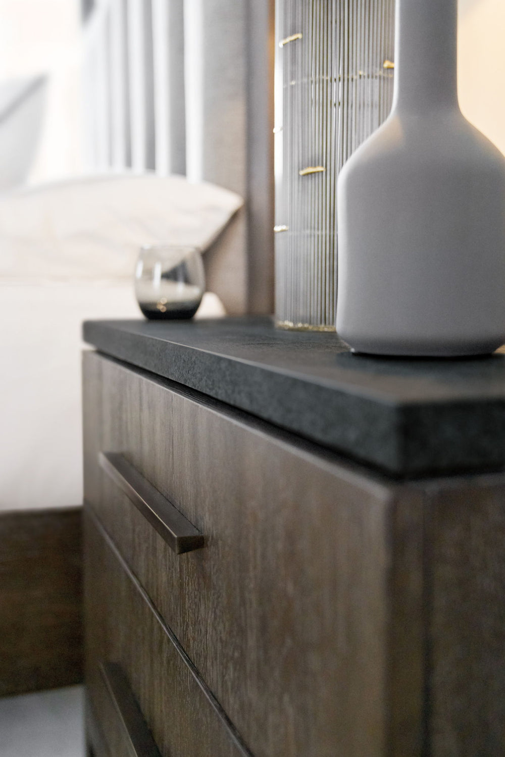 Miramar Aventura - San Marcos Stone Top Nightstand - Dark Gray