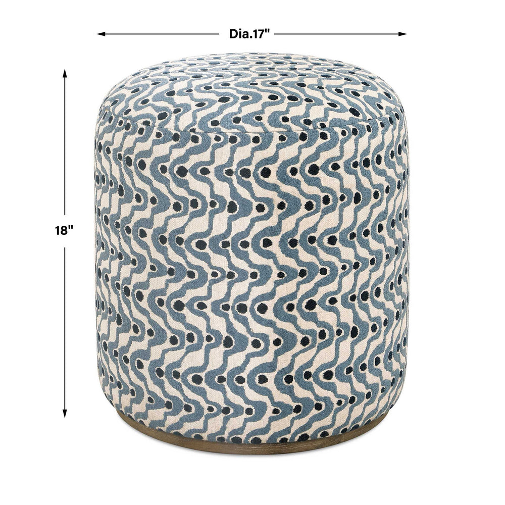 Cas - Fabric Ottoman - Blue
