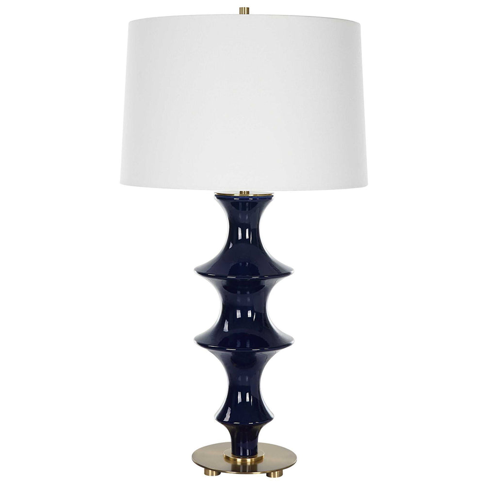 Coil - Sculpted Blue Table Lamp