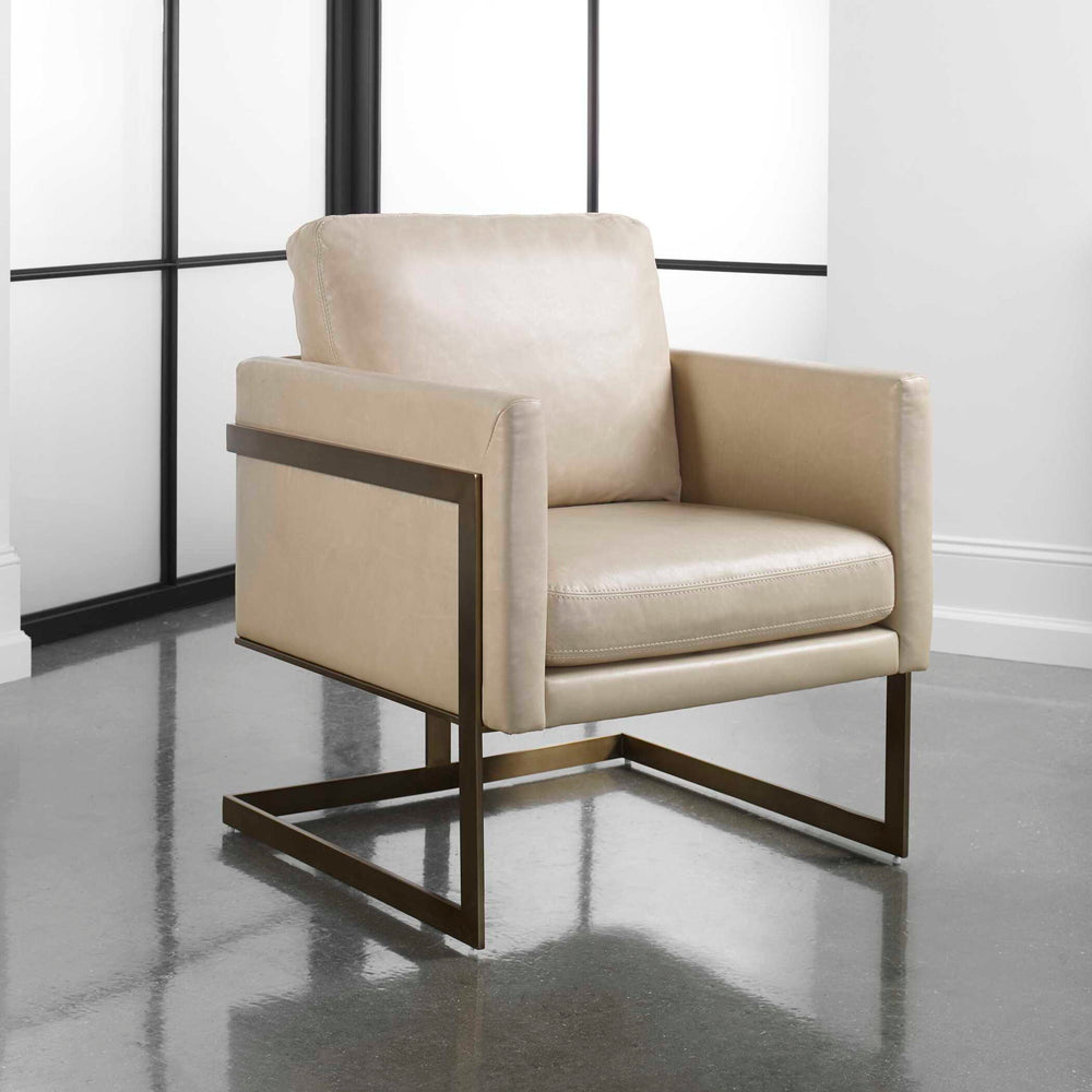 Alexandra - Accent Chair - Brass / Brown / White