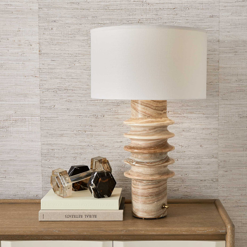 Ring Around - Onyx Table Lamp - Light Brown