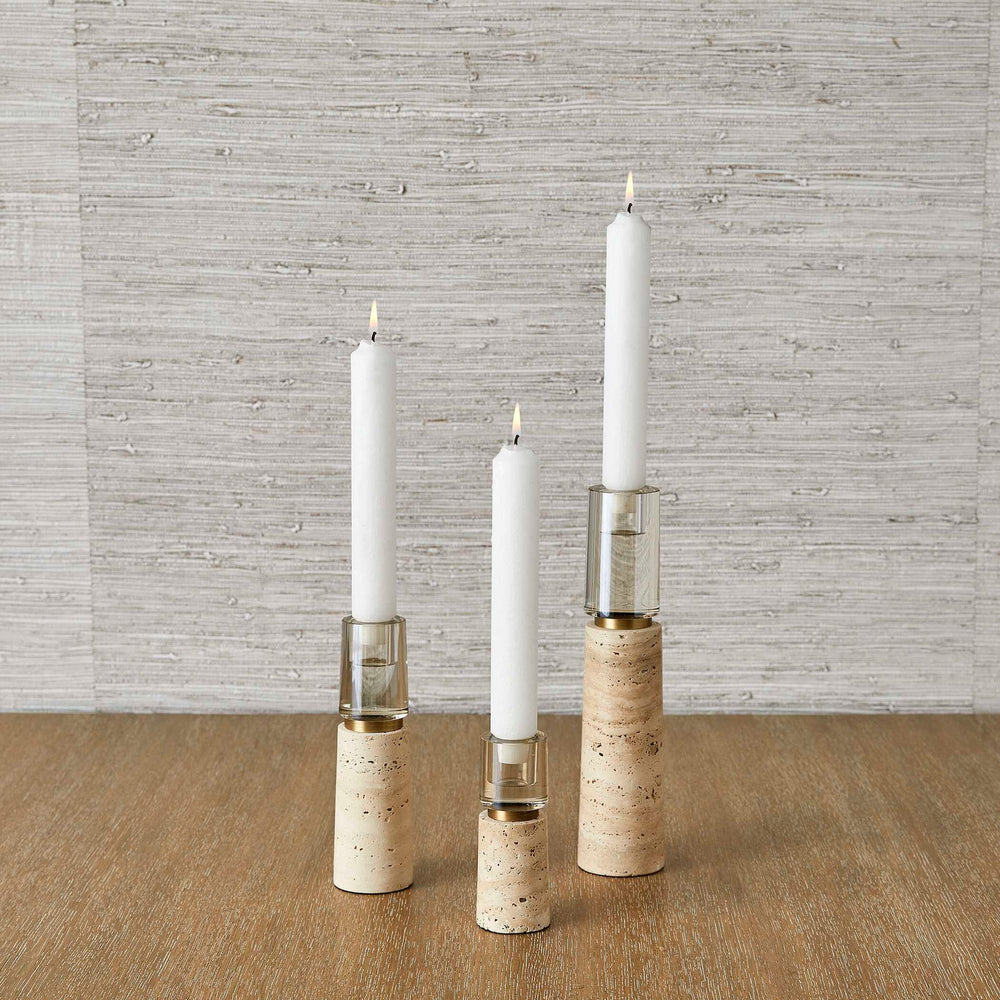 Optic - Candleholders (Set of 3) - Travertine