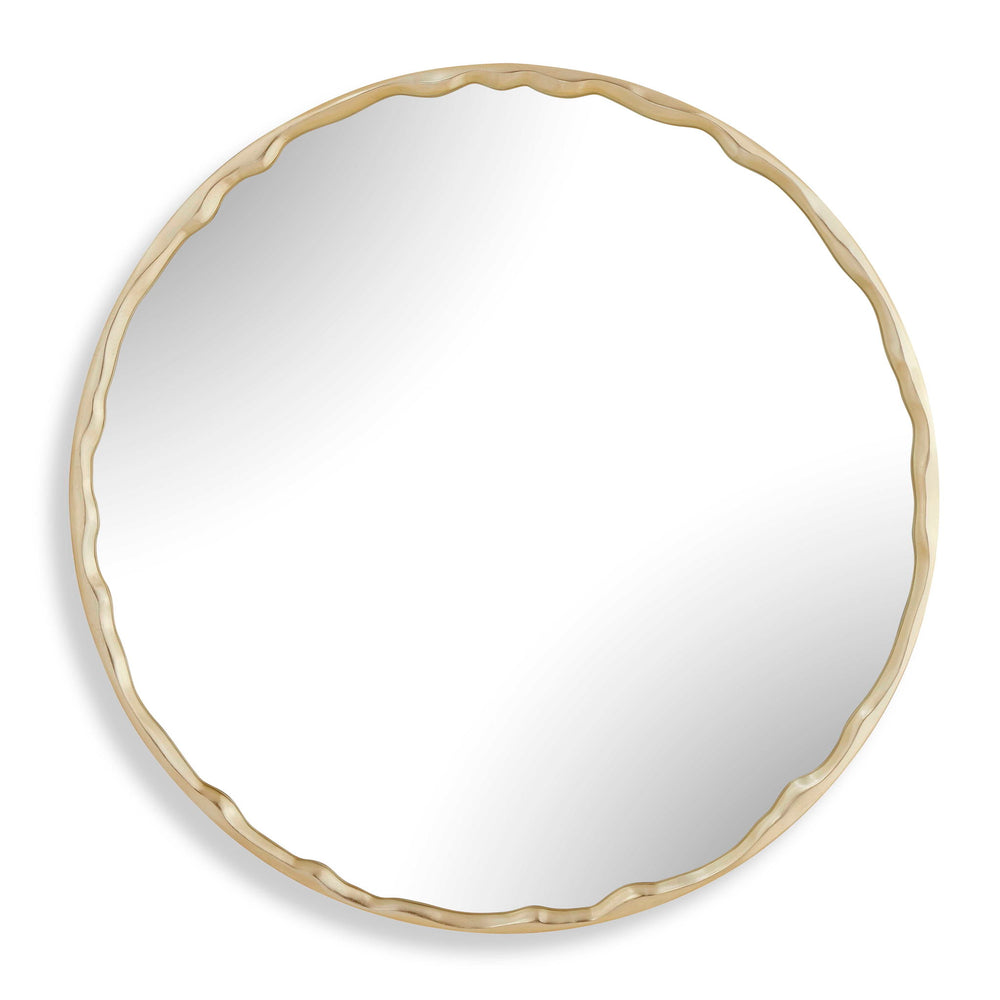 Crinkle - Round Mirror - Brass