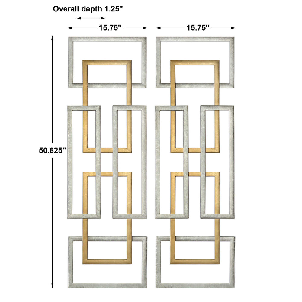Aerin - Geometric Wall Art (Set of 2) - Gold