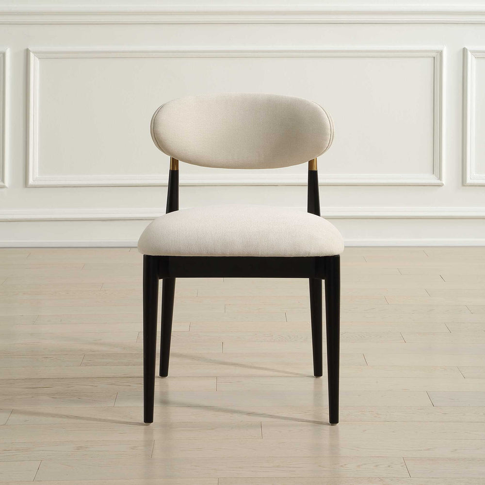 Moxie - Armless Dining Chair (Set of 2) - Black / Off White