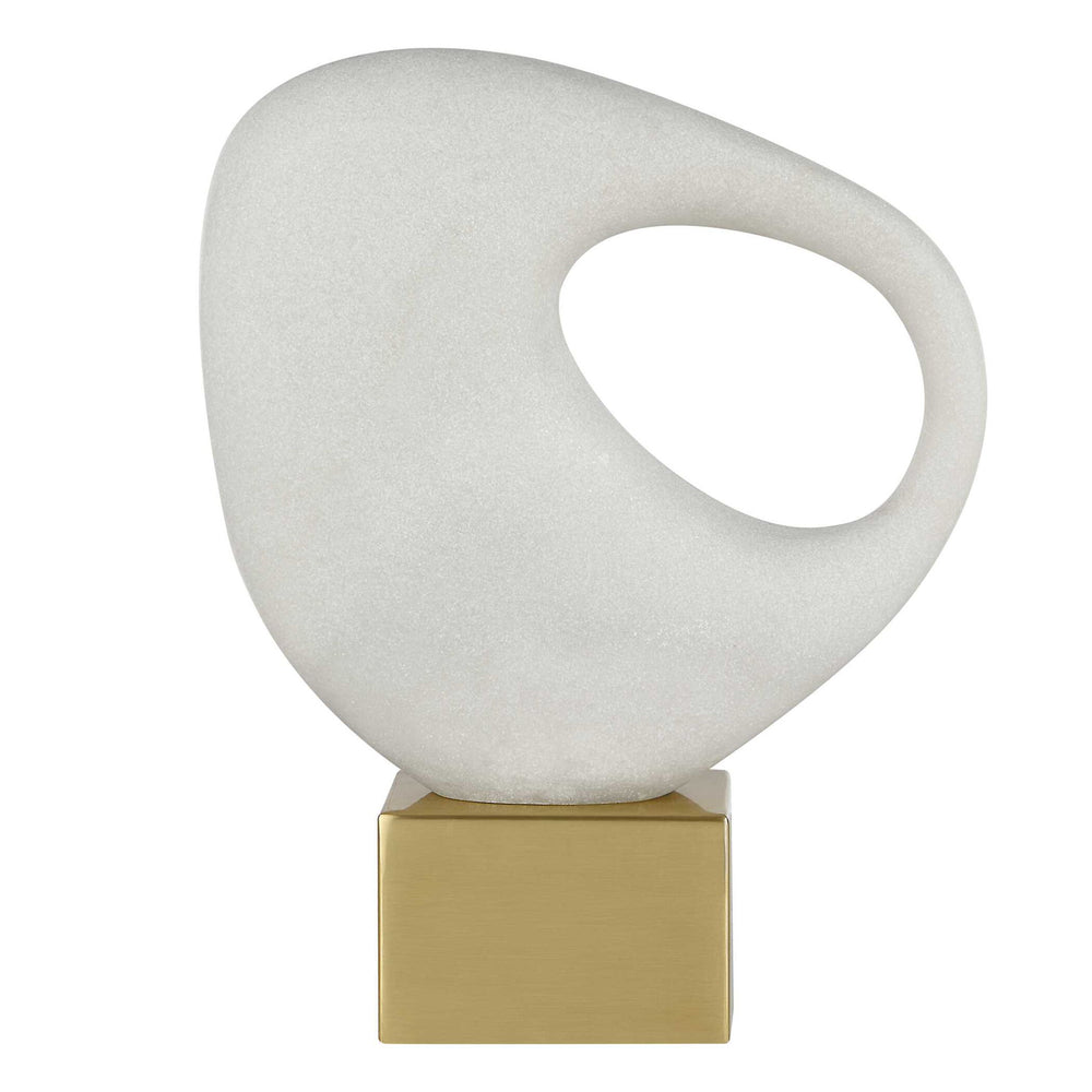 Lounging Stone - Sculpture - White / Gold