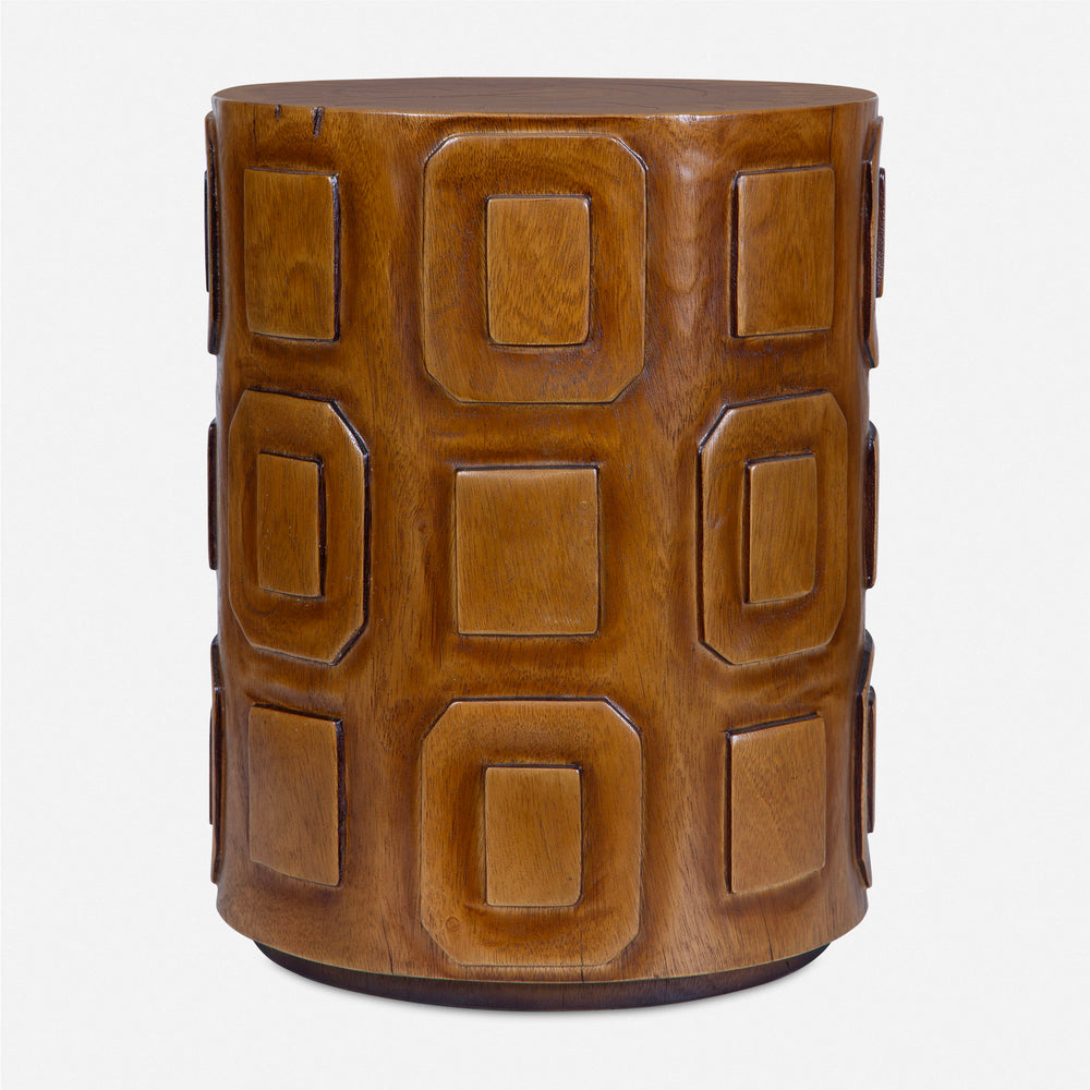 Alson - Geometric Accent Table - Dark Brown