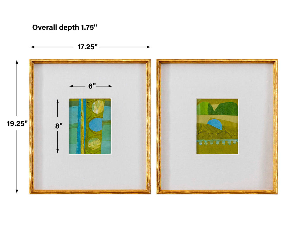 Petite Bijoux - Framed Canvases (Set of 2) - Lime