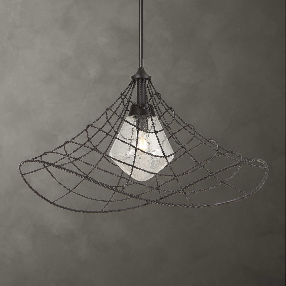 Whirlwind - 1 Light Indoor-Outdoor Pendant - Dark Bronze