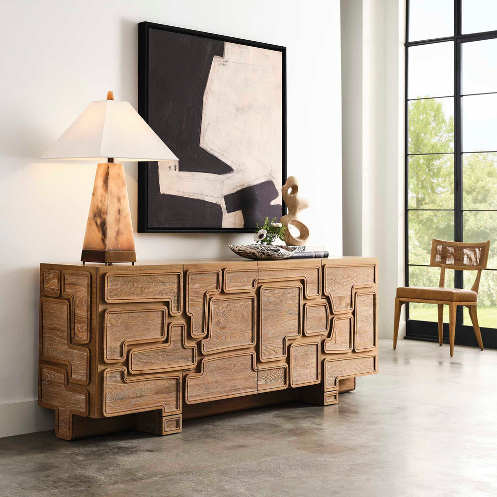 Parcel - 4 Door Cabinet - Light Brown