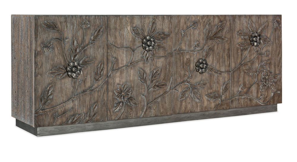 Melange - Florence 4-Door Credenza - Dark Gray