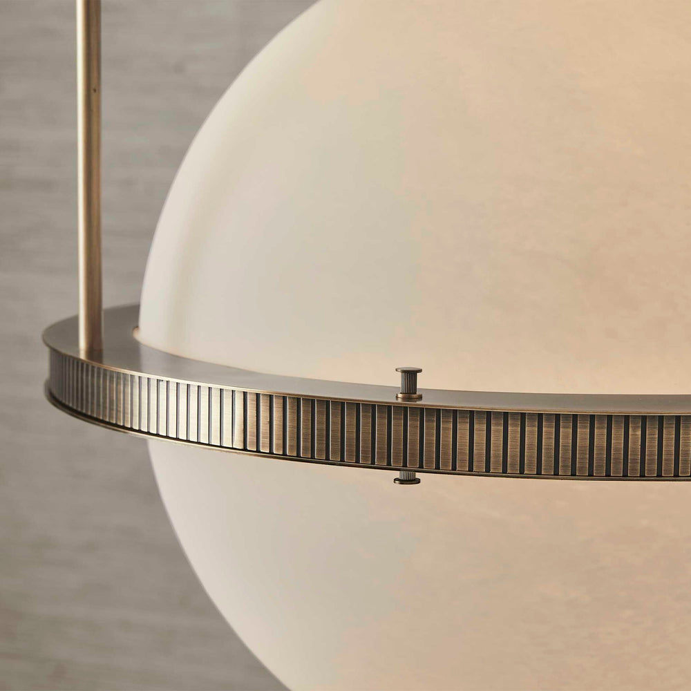 Moon Ring - Pendant - Light Antique Brass / White