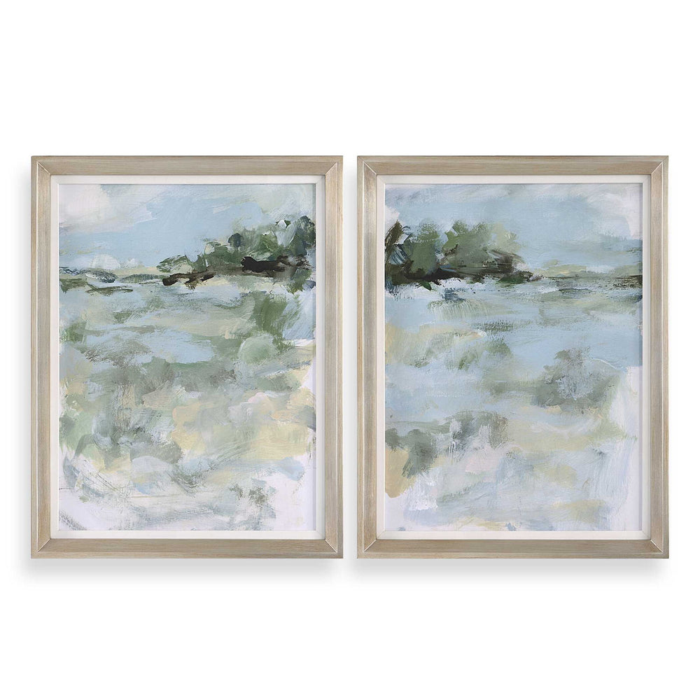 Far Away View - View Framed Prints - Light Blue