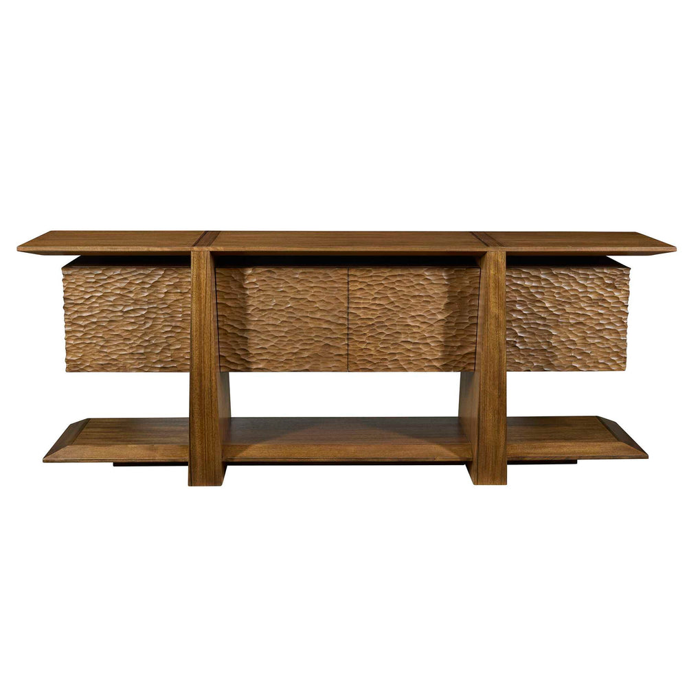 Hewned Joist - 4 Door Cabinet - Dark Brown