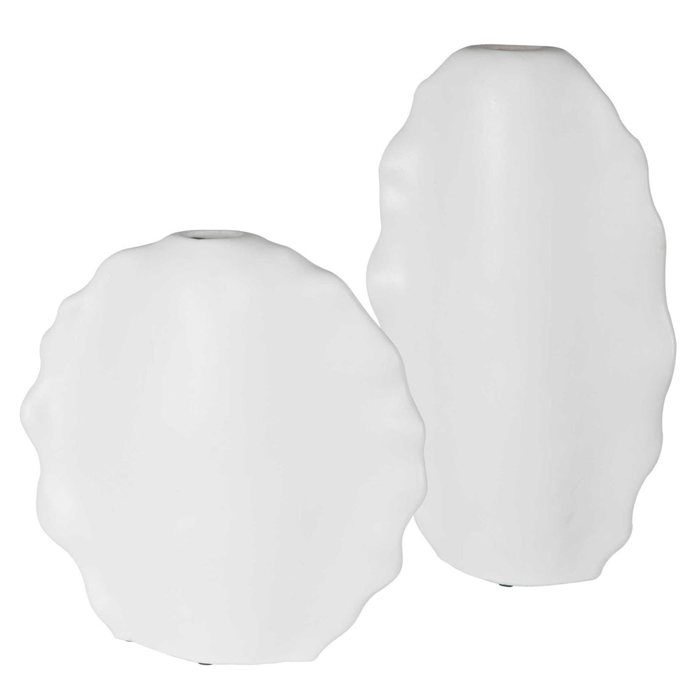Ruffled Feathers - Modern Vases (Set of 2) - White