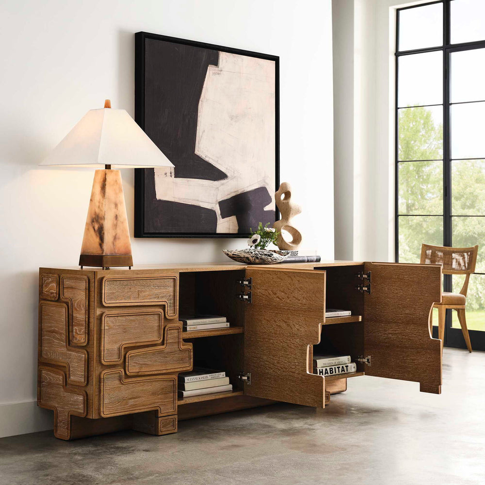 Parcel - 4 Door Cabinet - Light Brown