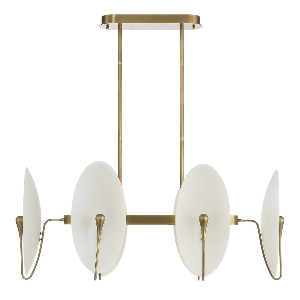 Opal Wand - Pendant - Light Antique Brass / White