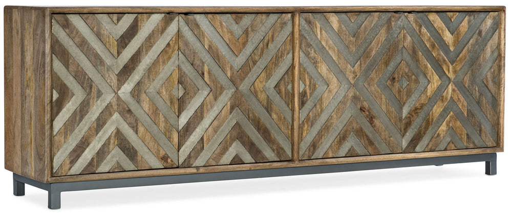 Commerce And Market - 4-Door Entertainment Console - Light Brown