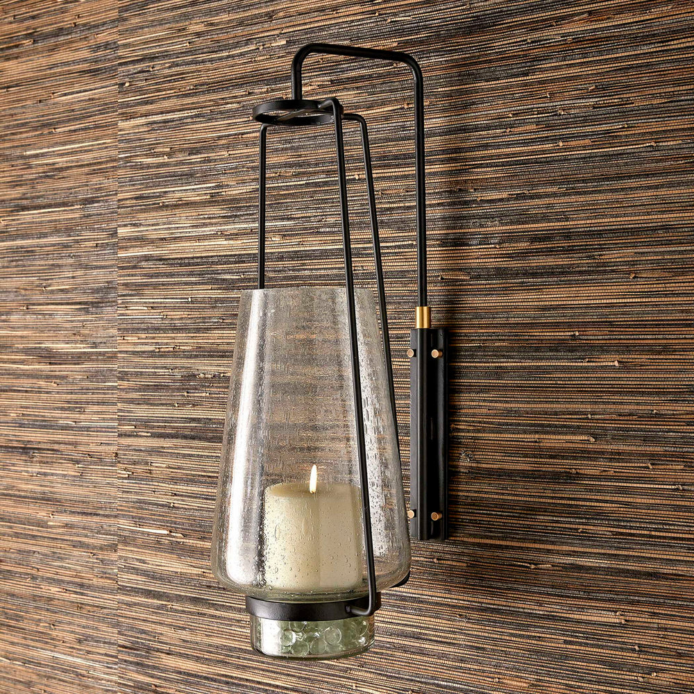 Tapered Hurricane Sconce - Black