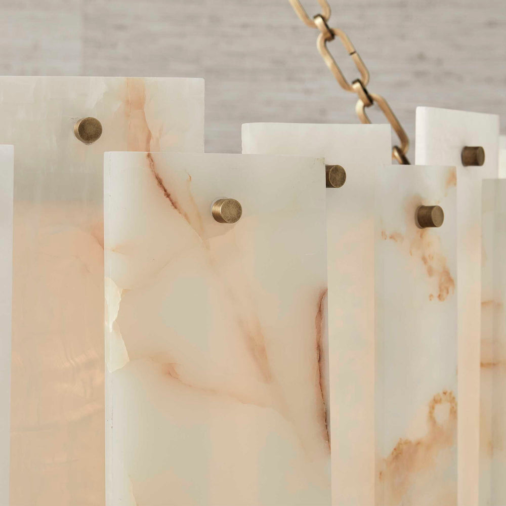 Stacked Deck - Pendant - White / Light Antique Brass