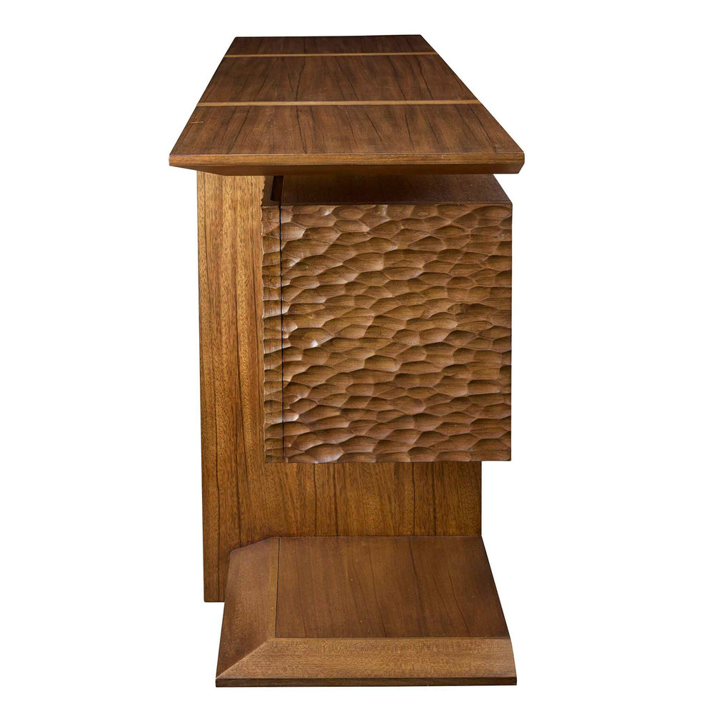 Hewned Joist - 4 Door Cabinet - Dark Brown