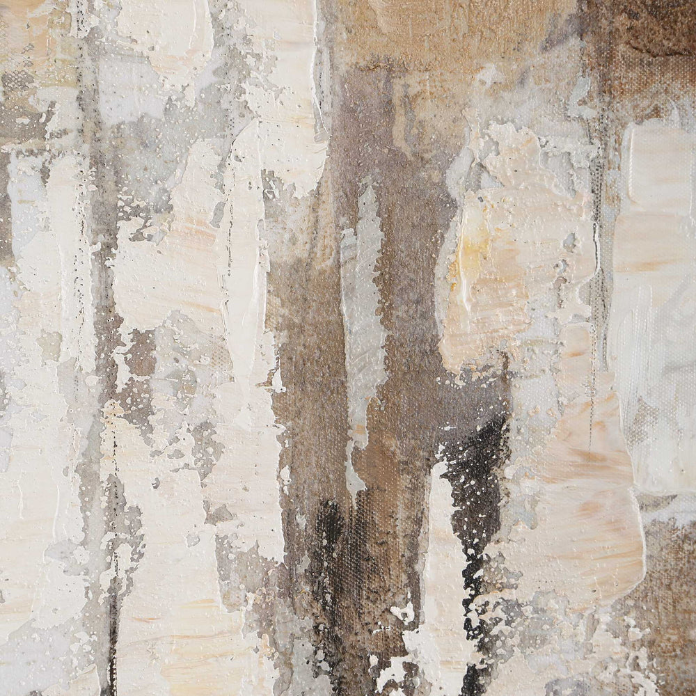 Time To Time - Hand Painted Abstract Art - Black / Brown / Gray / White / Woodtone