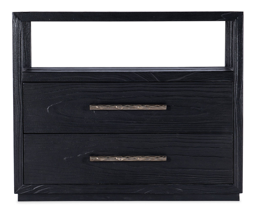 Linville Falls - Shou Sugi Ban 2-Drawer Nightstand - Black