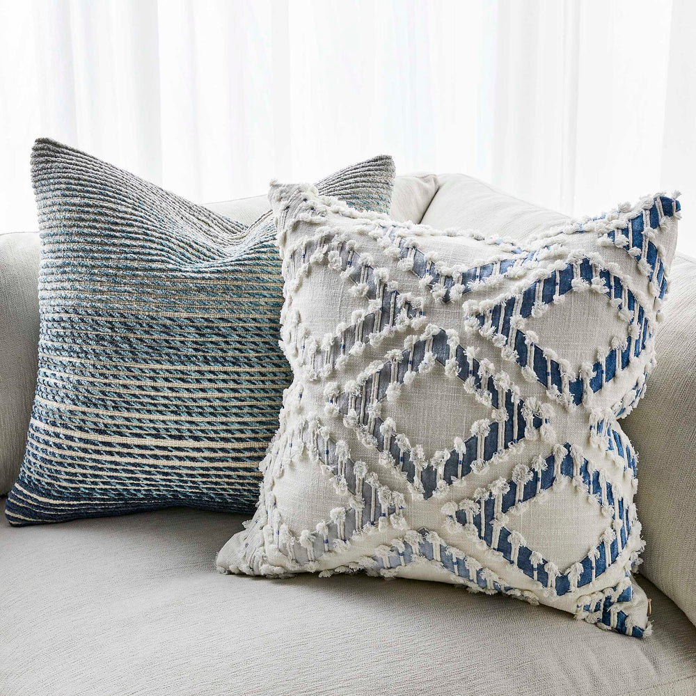 Fringe Element - Pillow - Ombre Blue