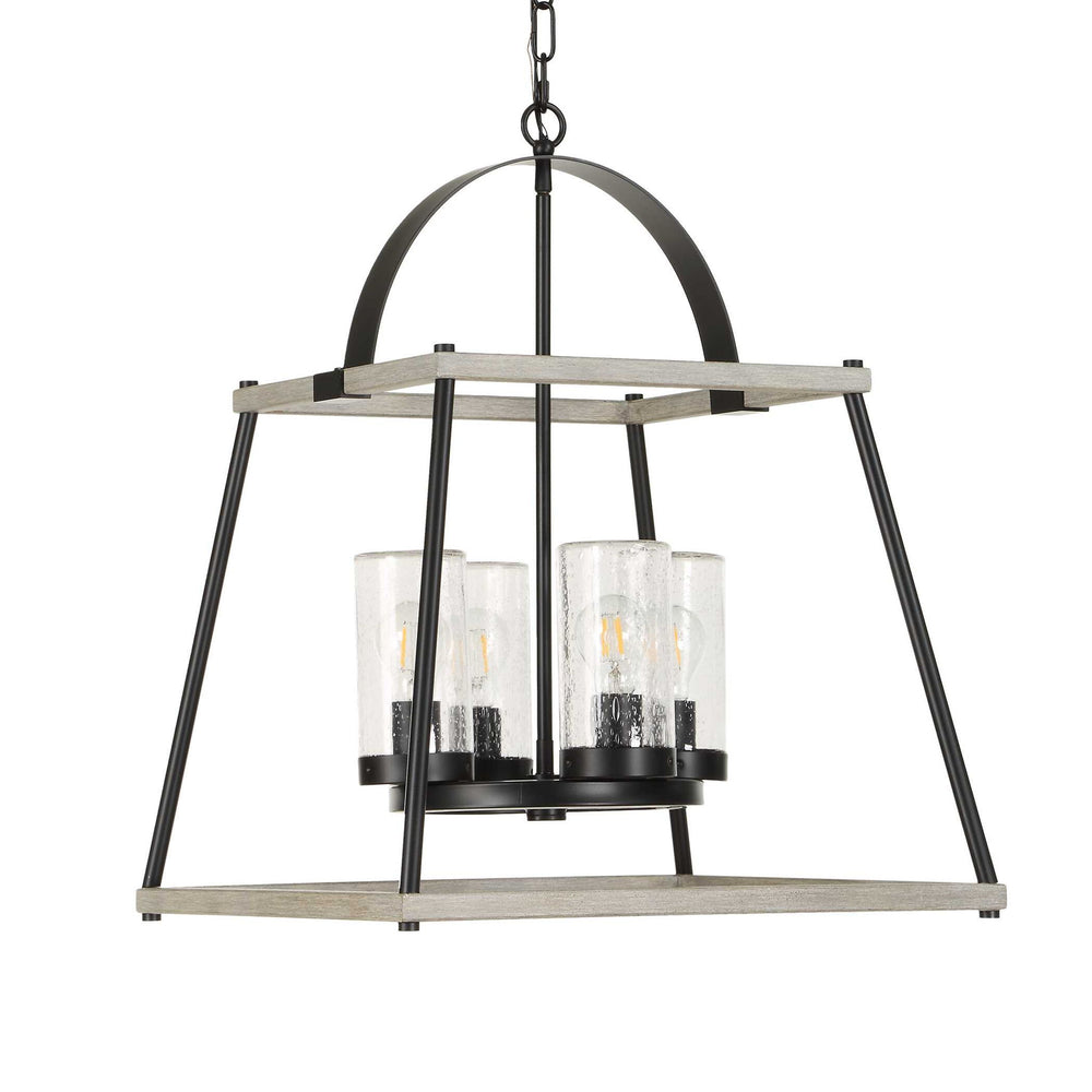 Edgecomb - 4 Light Indoor-Outdoor Pendant - Black / Gray