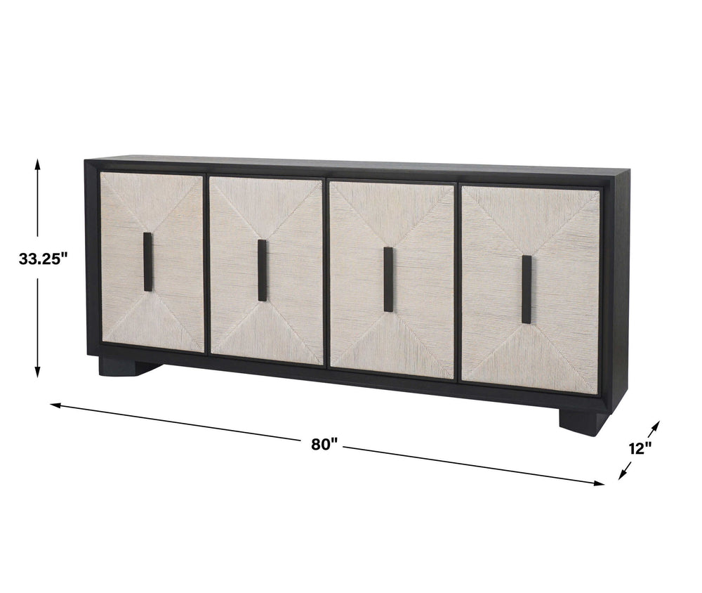 Show Me The Ropes - 4 Door Cabinet - Black / White